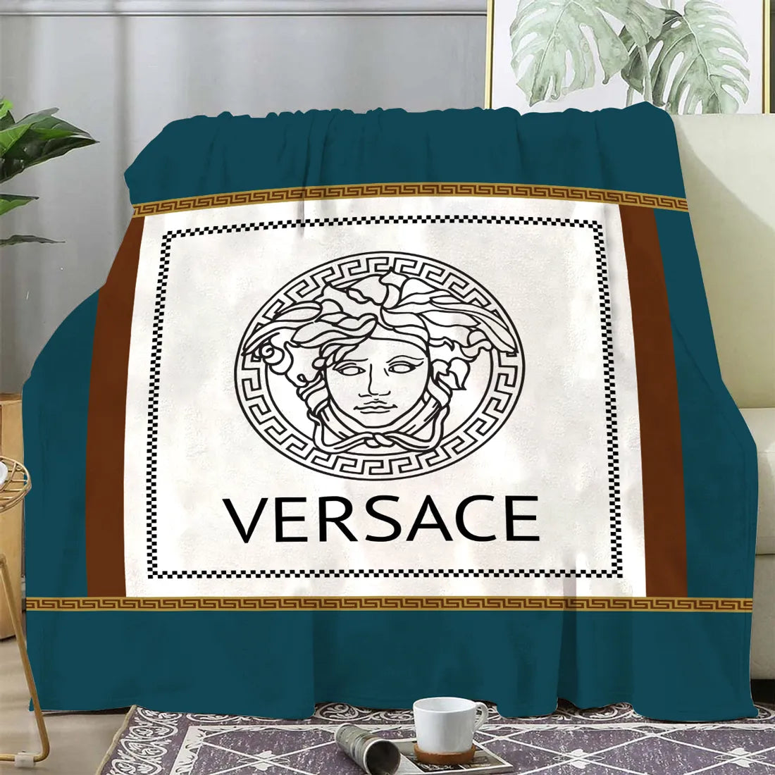 Blue Sapphire Versace blanket Blue Sapphire Versace blanket