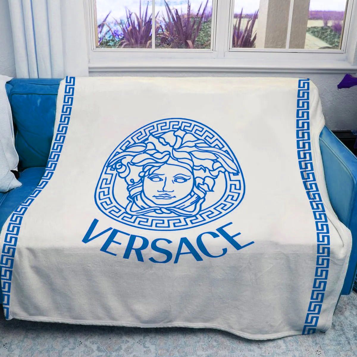 Blue Versace blanket Blue Versace blanket