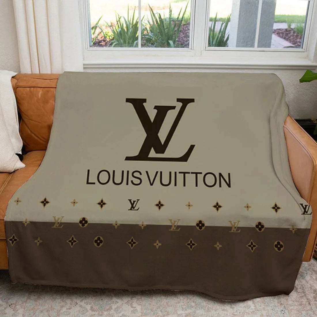 Creamy brown Louis Vuitton blanket Creamy brown Louis Vuitton blanket