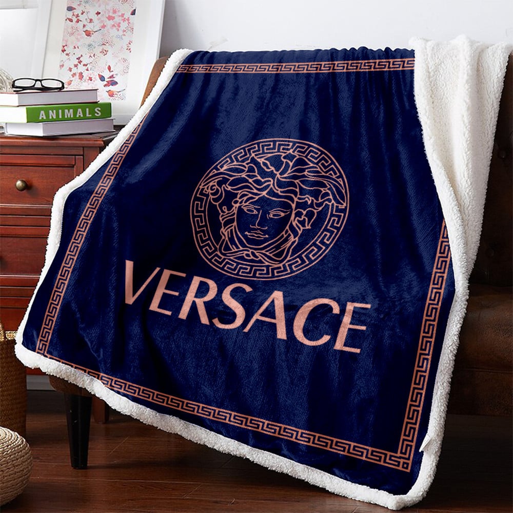 Dark blue Versace blanket Dark blue Versace blanket