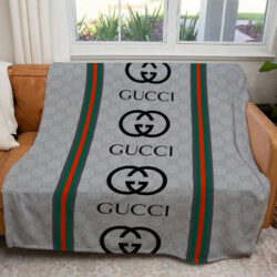 Gray Gucci blanket