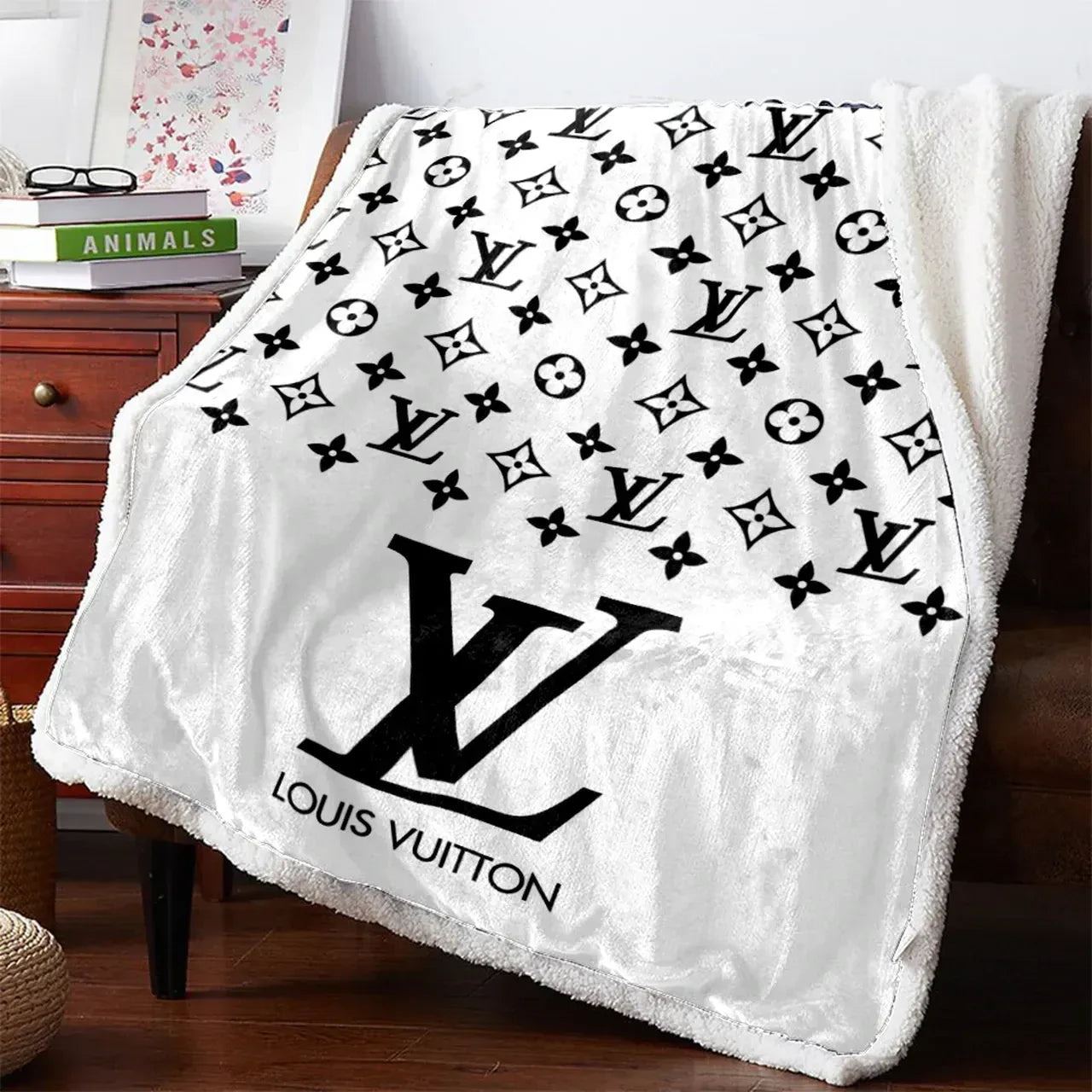 Luxury White Fashion Louis Vuitton blanket Luxury White Fashion Louis Vuitton blanket