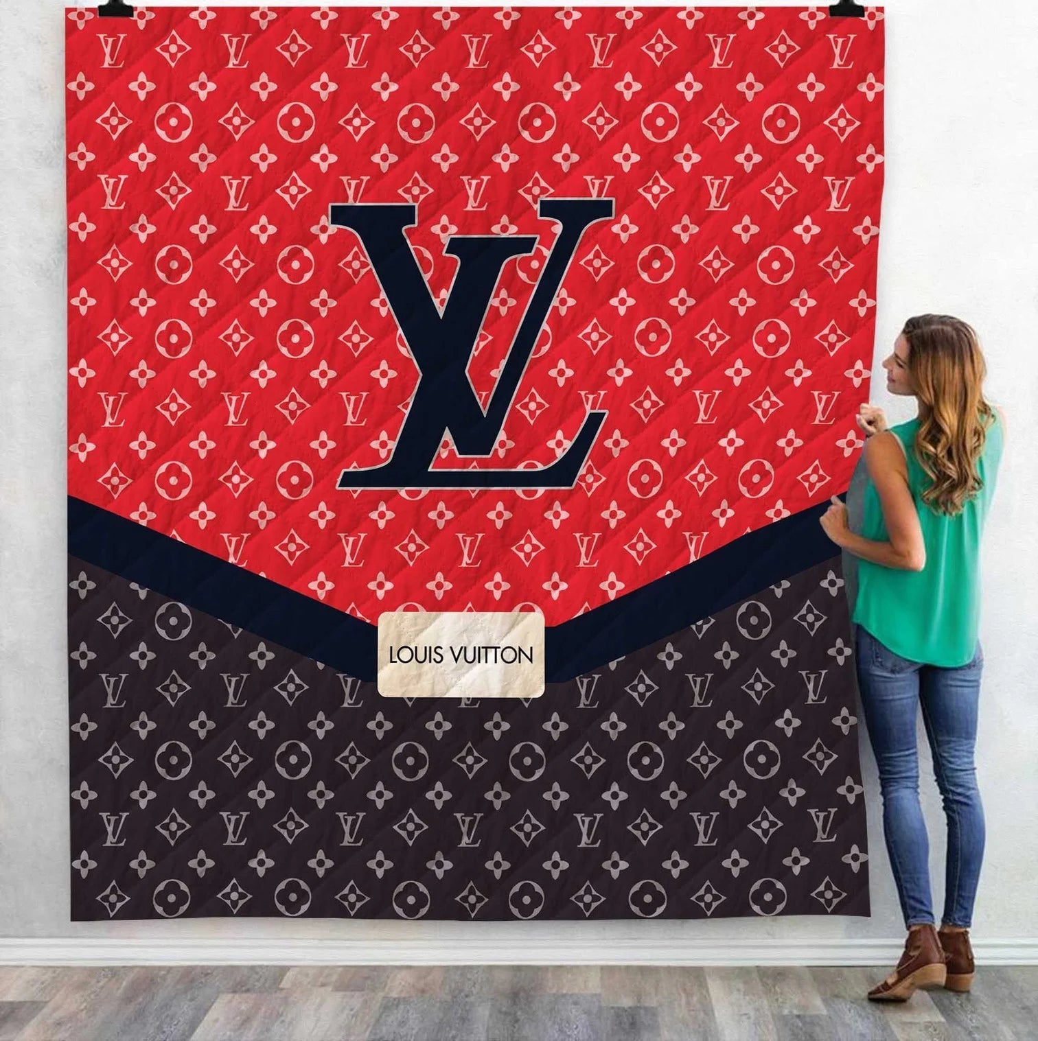 Red Black Fashion Louis Vuitton blanket Red Black Fashion Louis Vuitton blanket