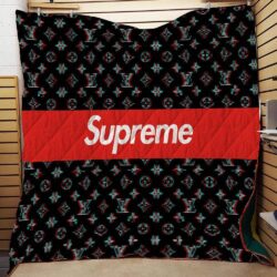 Red Supreme Louis Vuitton blanket