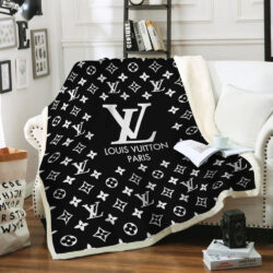 White logo Louis Vuitton blanket