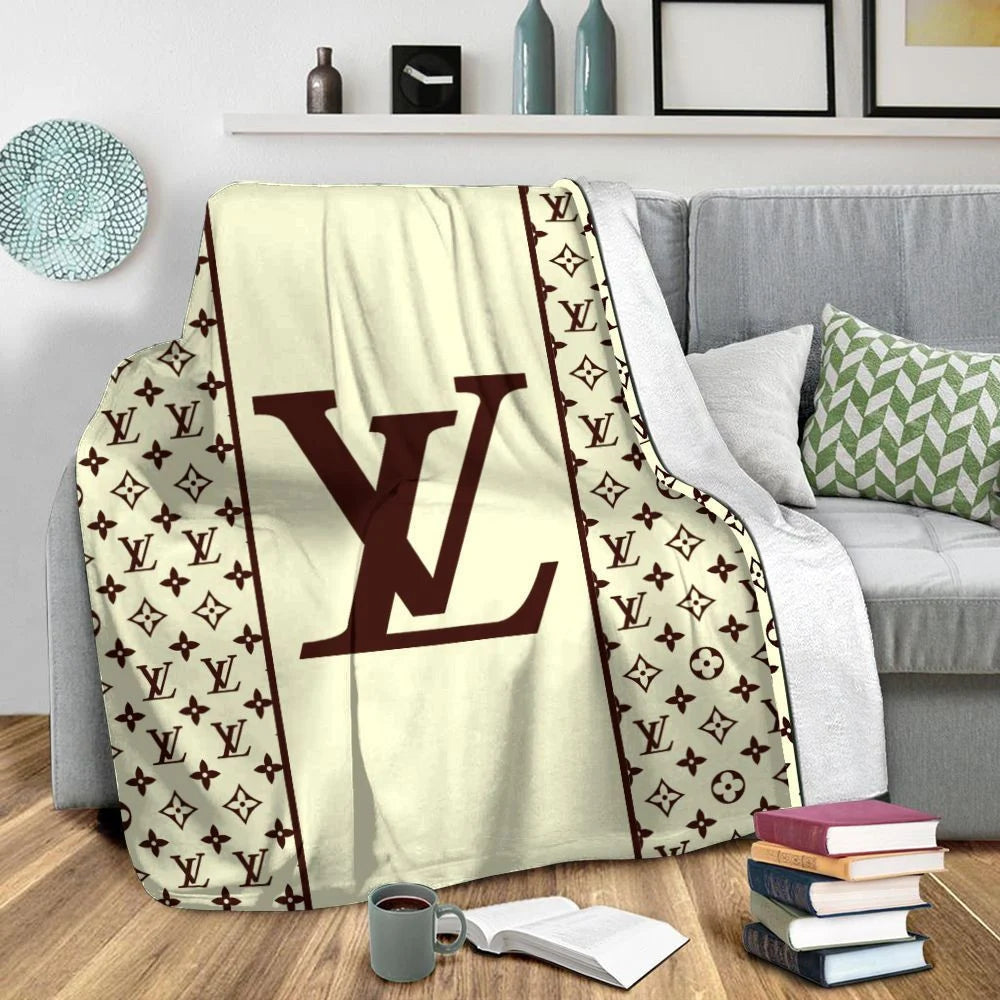 Yellow Brown Logo Louis Vuitton blanket Yellow Brown Logo Louis Vuitton blanket