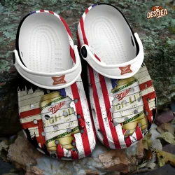American Flag Mix Miller High Life Crocs
