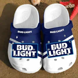 Bud Light Logo Blue White Color Crocs