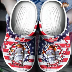 Budweiser Can Smash American Flag Crocs