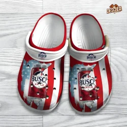 Busch Light Apple Can Mix American Flag Crocs