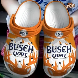 Busch Light Deer Antlers Orange Color Crocs