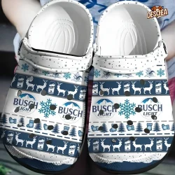 Busch Light Reindeer Snowlake Crocs