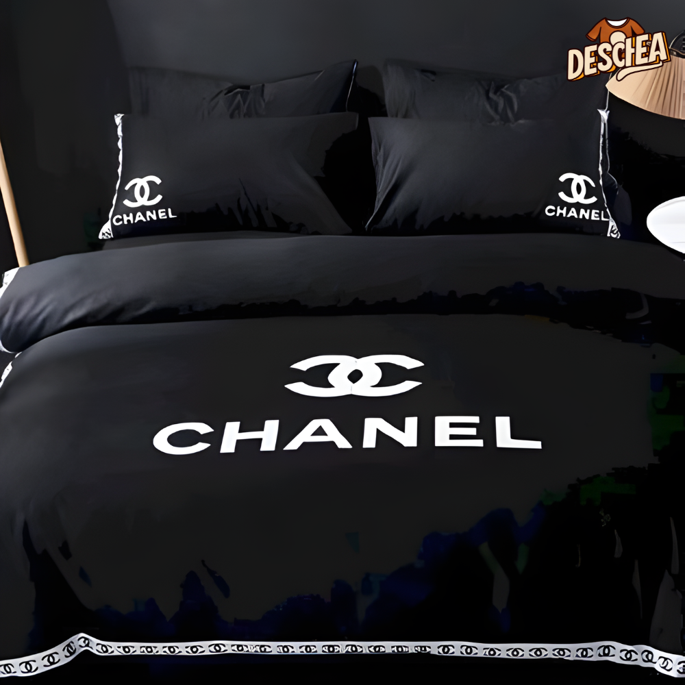 Chanel Logo in Mistic Black Bedding Set