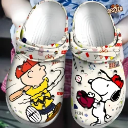 Charlie Brown And Snoopy Playing Baseball Crocs