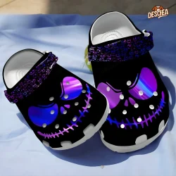 Creepy Jack Skeleton Face Pumpkin Halloween Crocs