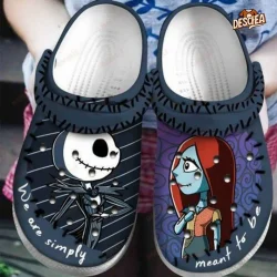 Cute Jack and Sally Halloween Crocs, We Are Simply Meant To Be Crocs