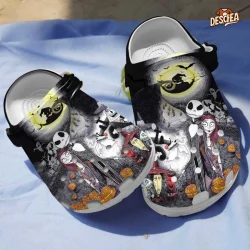 Jack Sally And Zero Oogie Boogie Shadow Moon Halloween Crocs, Nightmare Before Christmas