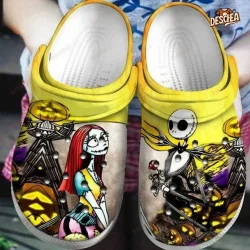 Jack and Sally Confess Their Love Halloween Crocs, Sam Pumpkin Yellow Crocs
