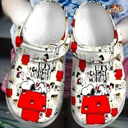 Let’s Cancel Monday Snoopy Sleeping Crocs