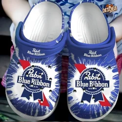 Pabst Blue Ribbon Beer Blue Color Crocs
