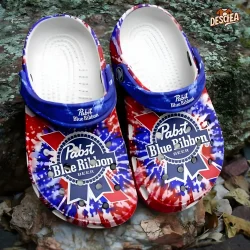 Pabst Blue Ribbon Tie Dye Crocs