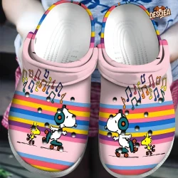 Snoopy Woodstock Playing Patin Music Note Peanuts Crocs