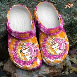 Tie Dye Dunkin Donut Crocs