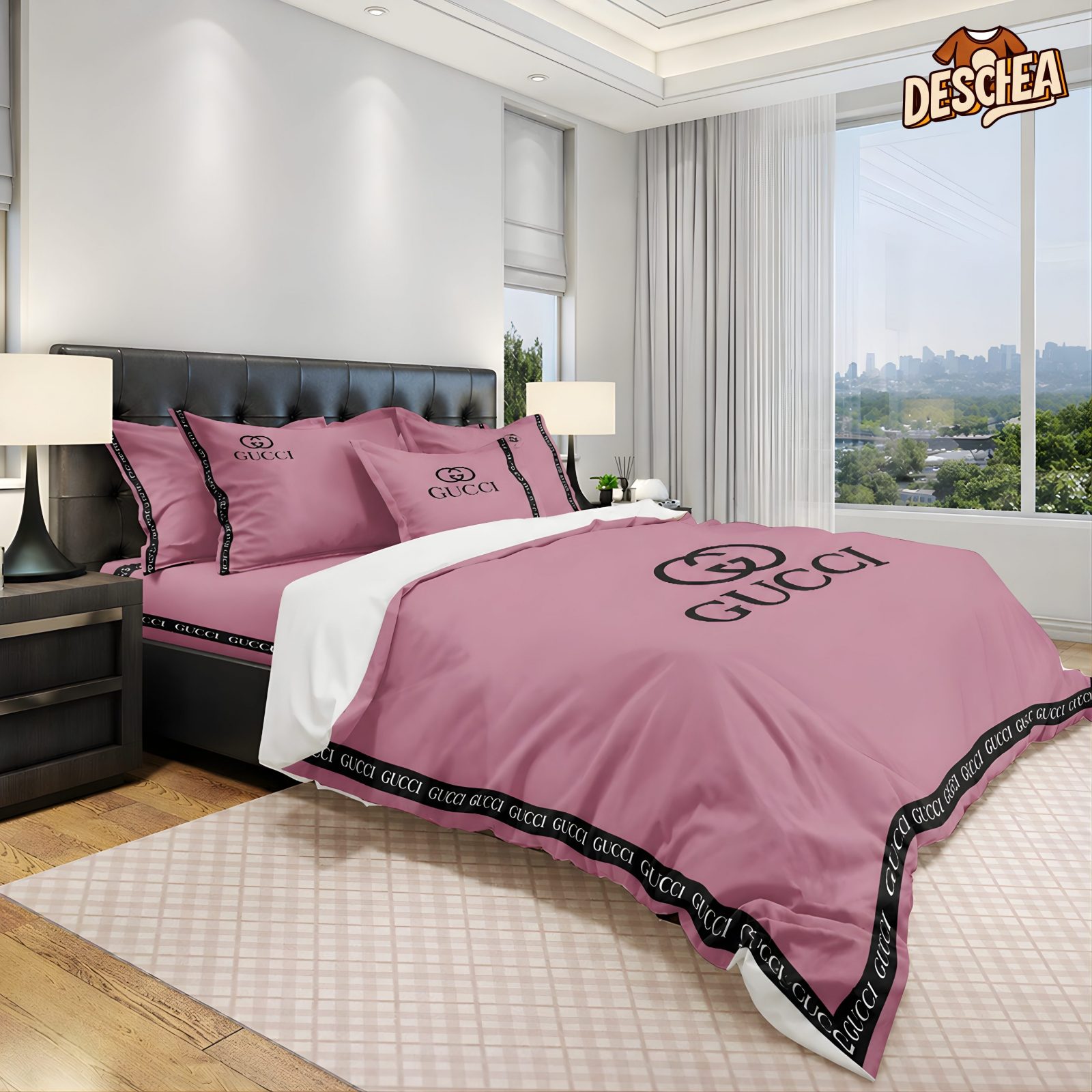 Gucci Purple Luxury Brand Bedding Sets Blankets Covers Bed  Bedroom Idea Duvet Sheets