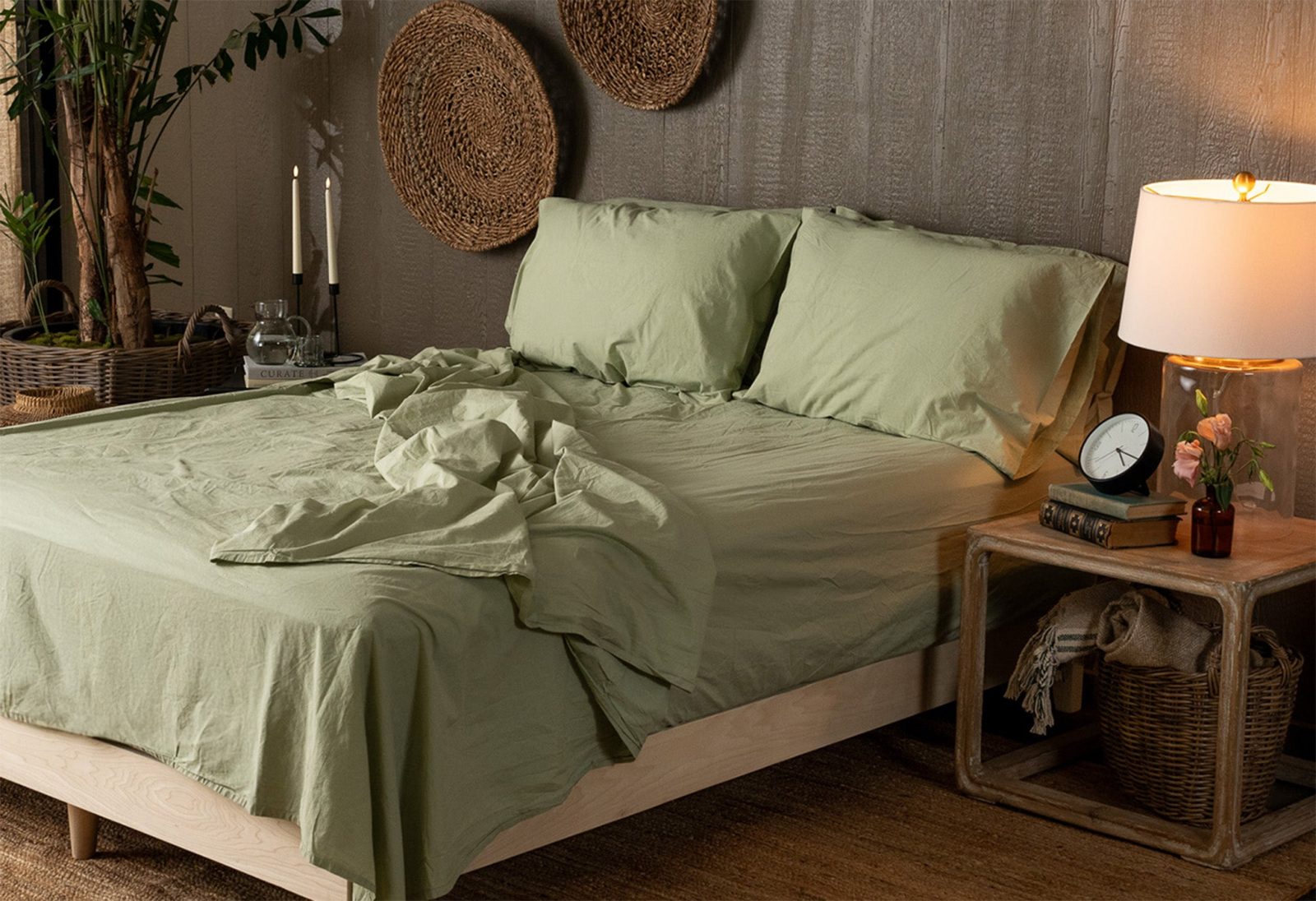 Crinkle Percale Organic Cotton Sheet Set + Pillowcases Crinkle Percale Organic Cotton Sheet Set + Pillowcases
