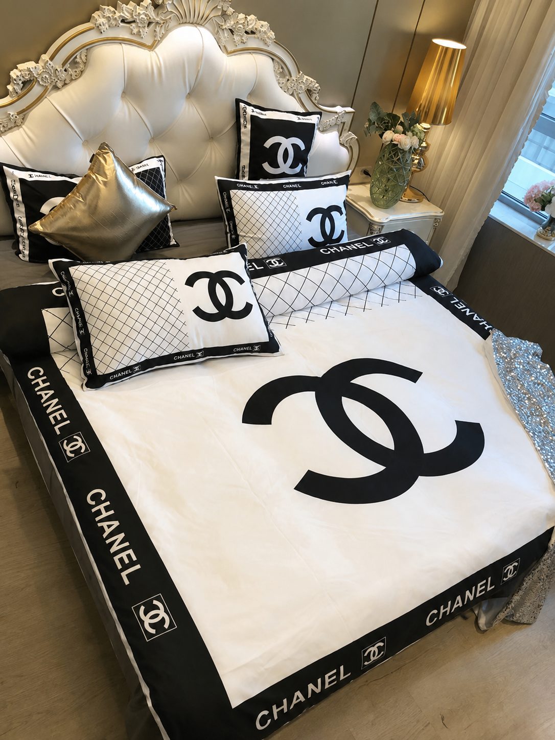 Luxury Cn Chanel Type 91 Bedding Sets Duvet Cover Luxury Brand Bedroom Sets Bedding Sets