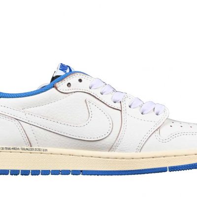 Air Jordan 1 Retro Low OG SP Fragment x Travis Scott Sail Military Blue
