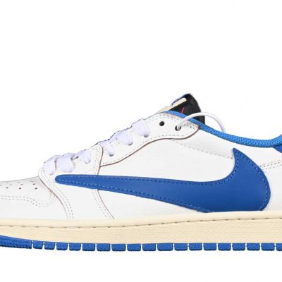 Air Jordan 1 Retro Low OG SP Fragment x Travis Scott Sail Military Blue