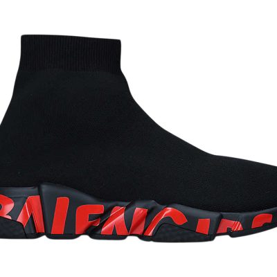 ßalenciaga Speed 2.0 Graffiti Black Black Red