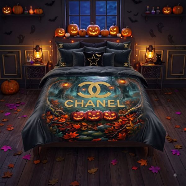 Chanel Halloween Luxury Bedding Set V02