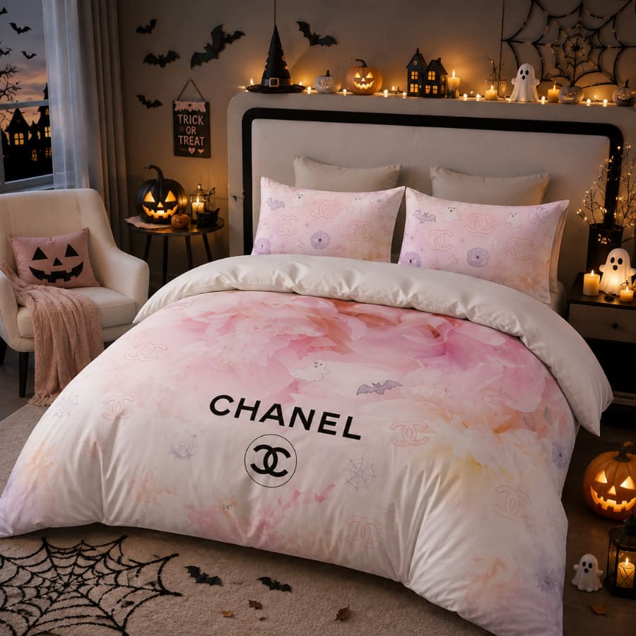 Chanel Halloween Luxury Bedding Set V09 Chanel Halloween Luxury Bedding Set V09