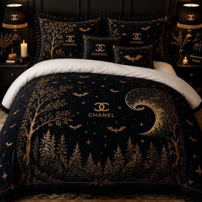 Chanel Halloween Luxury Bedding Set V17