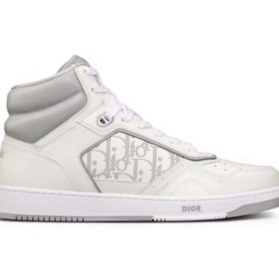 D1or B27 High White and Gray Smooth Calfskin with White D1or Oblique Galaxy Leather