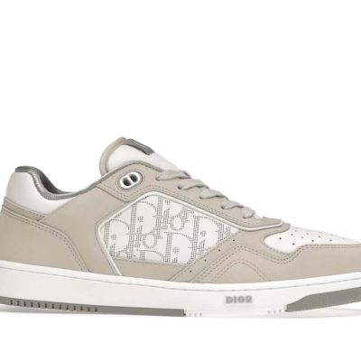 D1or B27 Low Cream White Oblique Leather