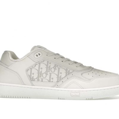 D1or B27 Low-Top White Calfskin