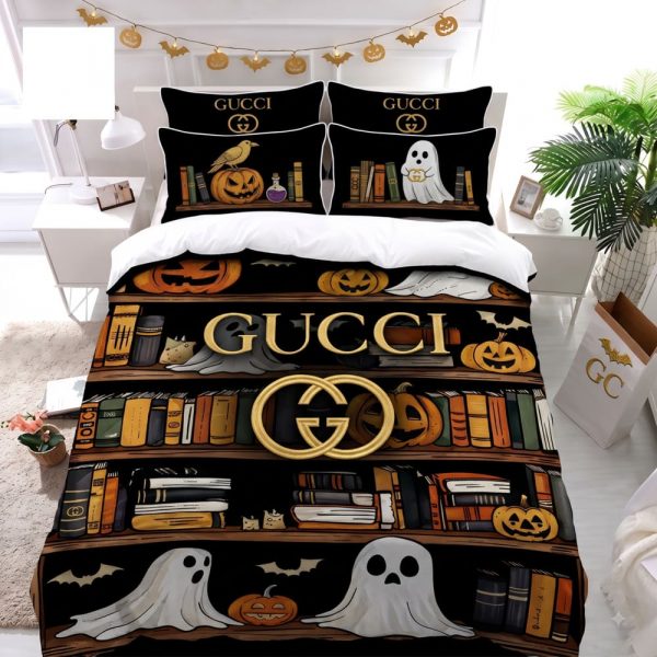 Gucci Halloween Ghost Library Bedding Set V01