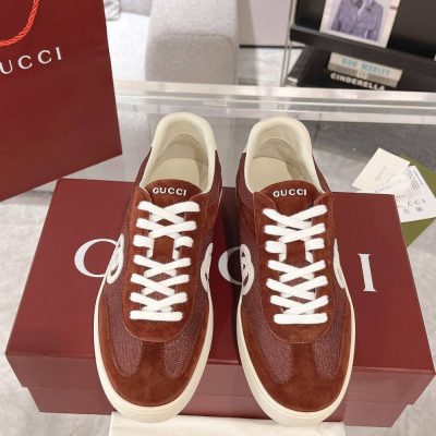 Gucci Interlocking Red White Suede