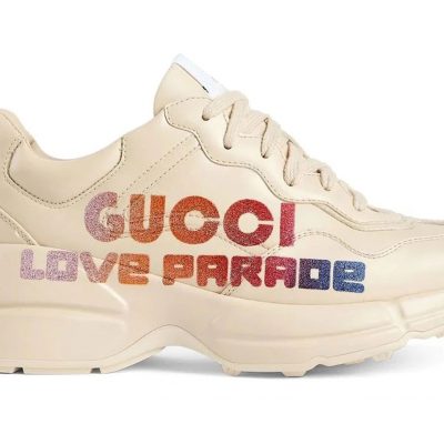 GG Rhyton Glitter-Logo Chunky Sneaker Love Parade Off-White (Women’s)