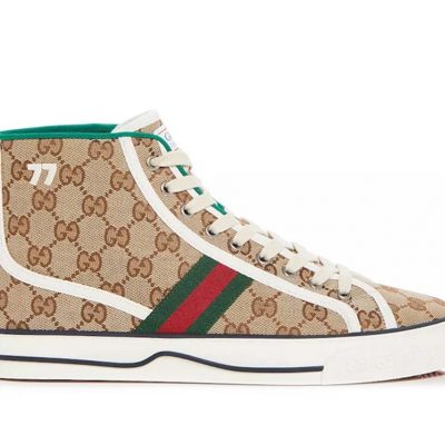 GG Tennis 1977 Canvas High Top Beige GG Print