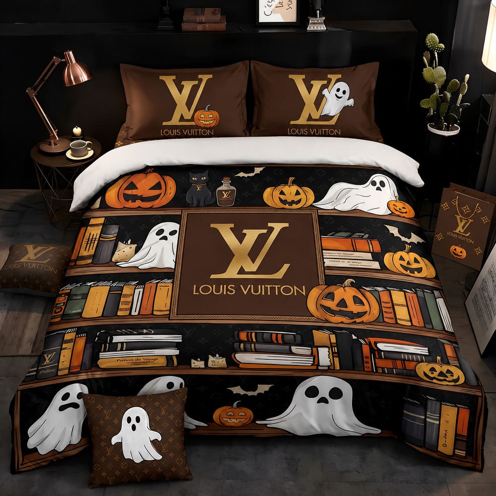 Louis Vuitton Halloween Ghost Bedding Set V03 Louis Vuitton Halloween Ghost Bedding Set V03