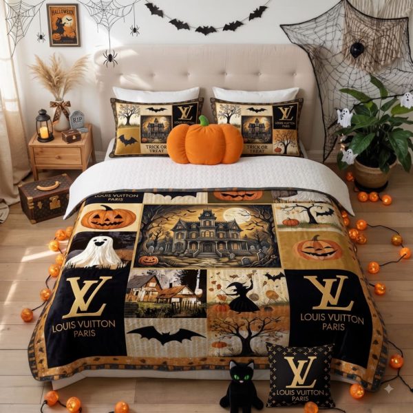 Louis Vuitton Halloween Luxury Bedding Set V04