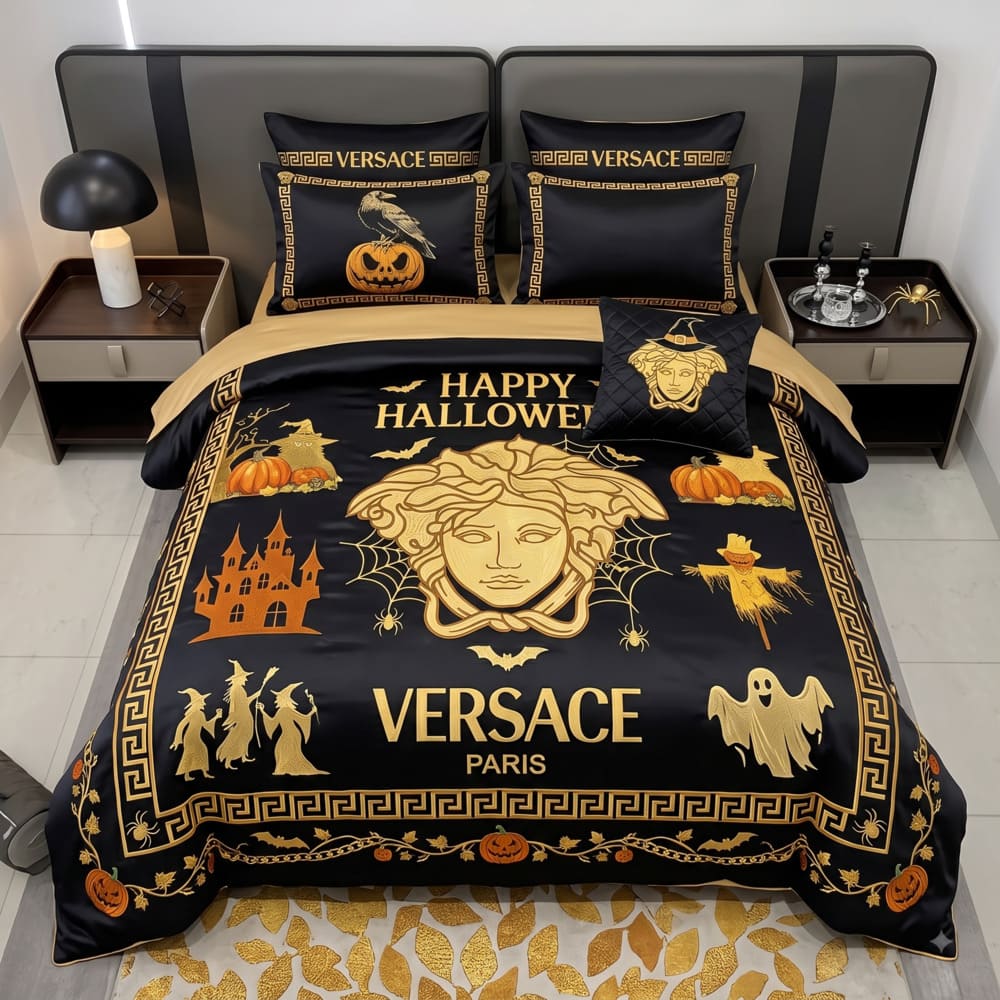 Versace Halloween Luxury Bedding Set V03 Versace Halloween Luxury Bedding Set V03