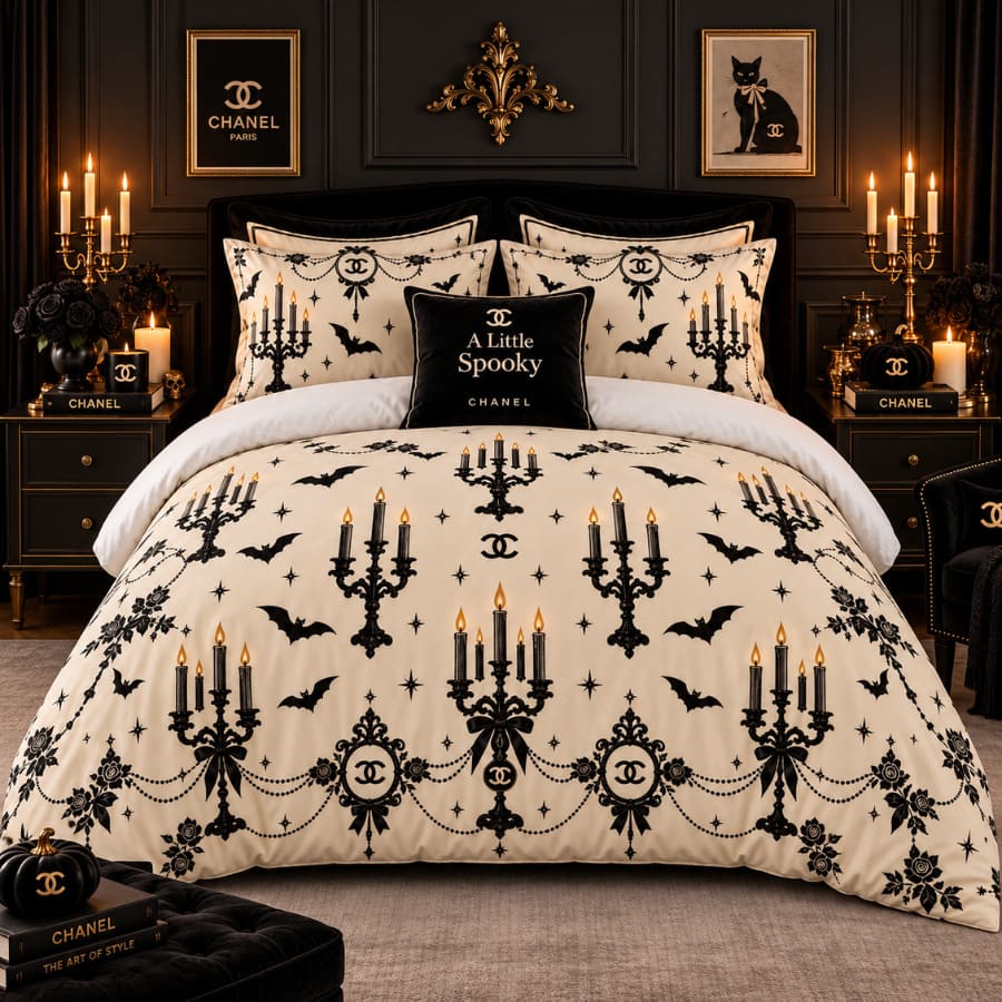 Chanel Halloween Luxury Bedding Set V20 Chanel Halloween Luxury Bedding Set V20