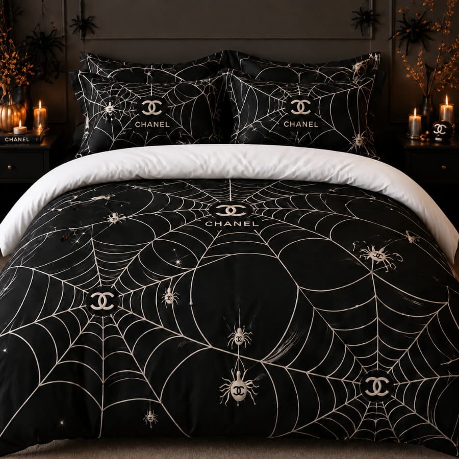 Chanel Halloween Luxury Bedding Set V21 Chanel Halloween Luxury Bedding Set V21
