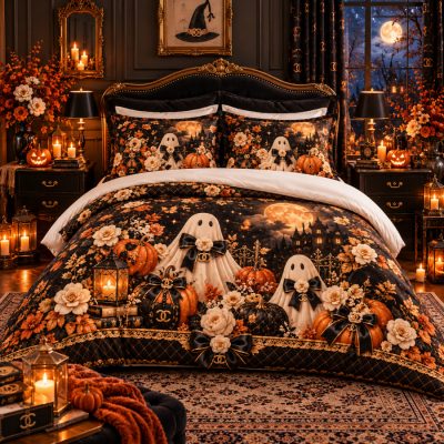 Chanel Halloween Luxury Bedding Set V26
