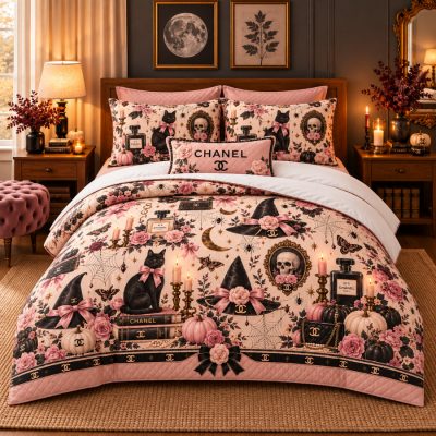 Chanel Halloween Luxury Bedding Set V27